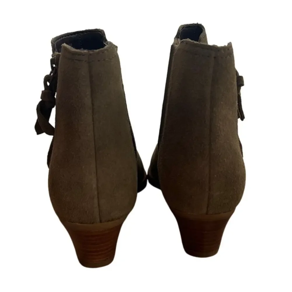 Cole Haan Hadlyn NWOT Women's Green Suede Ankle Boots Booties Side ZIp Size 8 B - Picture 4 of 7